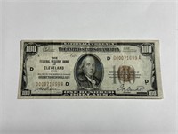 1929 FEDERAL RESERVE BANK OF CLEVELAND OHIO $100