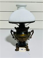 Ornate Bradley Hubbard Oil Lamp w/Globe