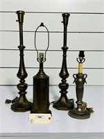 Group Lot - Vintage Brass & Metal Lamps