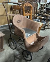 Victorian Wicker Baby Carriage Stroller.