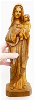 Carved Wood Jesus & Mother Mary Statue