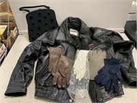 Leather Corvette Brand Jacket, Ladies Gloves
