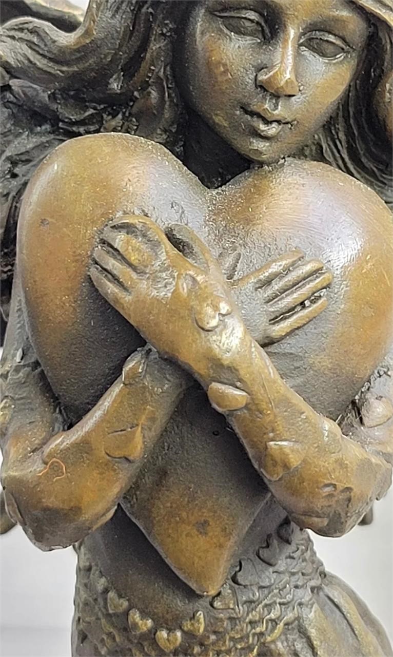 SOLID BRONZE, SIGNED, Angel Heart