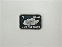 1 gram Silver Bar - Tank, .999 Fine Silver
