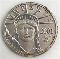 2001 $10 Platinum American Eagle