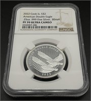 2022 Cook Islands $2 .999 Silver American Double