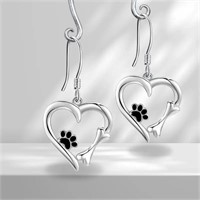 Fashion Claw Print & Bone Heart Shaped Earrings