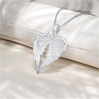 Beautiful Silver Eagles Wings Faux Diamond Pendant