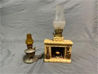 Two Collectible Antique Mini Oil Lamps