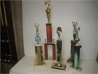 (5) Vintage Trophies  tallest 36 inches