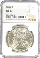 1886 Morgan Silver Dollar MS-64