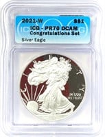 2021-W Silver Eagle Congrat. Set PR-70 DCAM