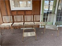 Retro 70's 80's Rubber Wire & Bronze Patio Chairs