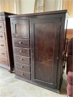 Antique Children's Wardrobe Hutch Cabinet