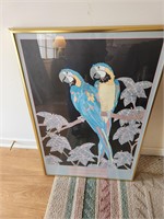 Framed Parrots Picture