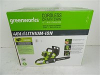 Greenworks 12" Cordless 40V Chainsaw in Box