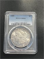 1889 Morgan Silver Dollar PCGS MS61