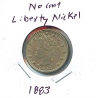1883 "No Cent' Liberty Nickel