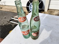 Dr Pepper pair of vintage bottles