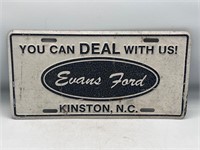 Vintage Evans Ford Kinston, NC license plate