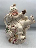 Lenox Holiday Santa Collect Skating Santa Teapot