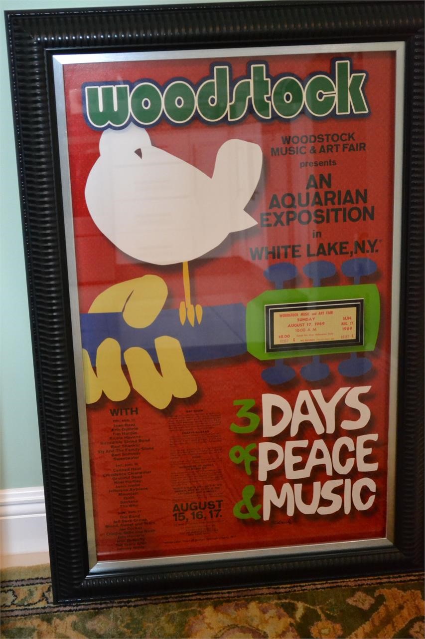 Reproduction Woodstock Poster w/ Authentic Ticket