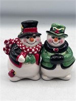 Fitz & Floyd flawed snowman salt & pepper