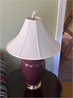 Side table lamp w Lenox Finial Santa