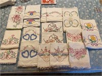 10 Pair Vintage Embroidery Pillow Slips