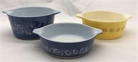 3pc Vintage Pyrex Lot Town & Country #472 &