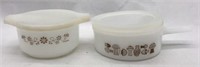 2 Small Mcm Casserole Dishes W/ Lids & 1 Extra Lid