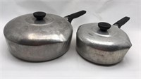 2 Vintage Covered Pans Wagnerware Magnalite