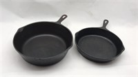 2 Cast Iron Skillets Made In Usa No 7 10 1/4in &