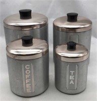 Mcm Vintage Maid Of Honor Aluminum Canister Set