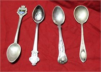 4 small collectible spoons