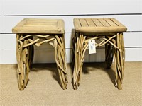 Pair of Rustic Twig Side Tables
