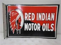 Porcelain Double Sided Red Indian Motor Oils 24x16