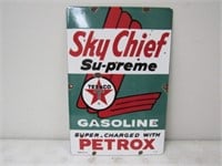Porcelain Sky Chief Supreme Sign 12x18in.