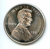 1 oz .999 Fine Silver Round - Lincoln Cent Coin