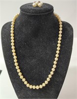Estate Knotted Pearls w/ Matching Earrings