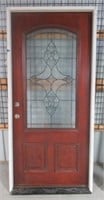 3/4 Glass wood exterior door with jamb. Overall