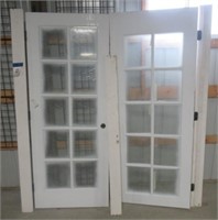 (20) Square glass panel interior french door set.
