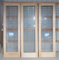 (3) Full glass pine interior doors. Each door