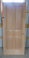 Wood 5-panel interior door slab. Measures: 36" W