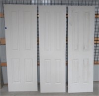 (3) Solid core wood 4 panel interior door slabs.