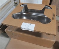 Stainless steel single bowl sink. Measures: 25" W