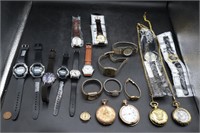 20 Vtg. Wrist & Pocket Watches, Waltham, Timex+++