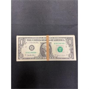 (50) Us $1 Star Notes Sequential Numbers Unc