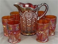 Indiana Heirloom 7 pc water set - red