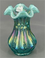 Fenton Thumbprint & Ovals vase - aqua opal